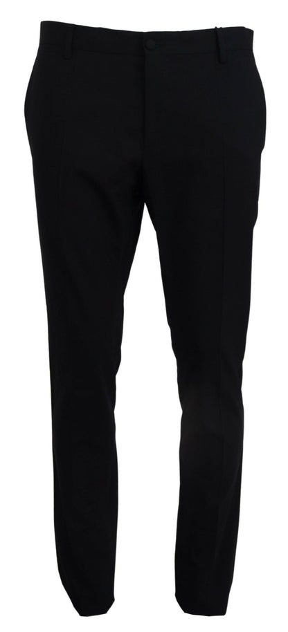 Pantalón de traje Dolce & Gabbana azul de lana elástica corte slim