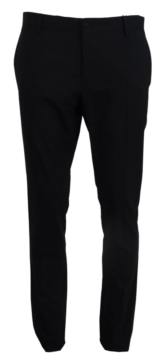 Pantalón de traje Dolce & Gabbana azul de lana elástica corte slim