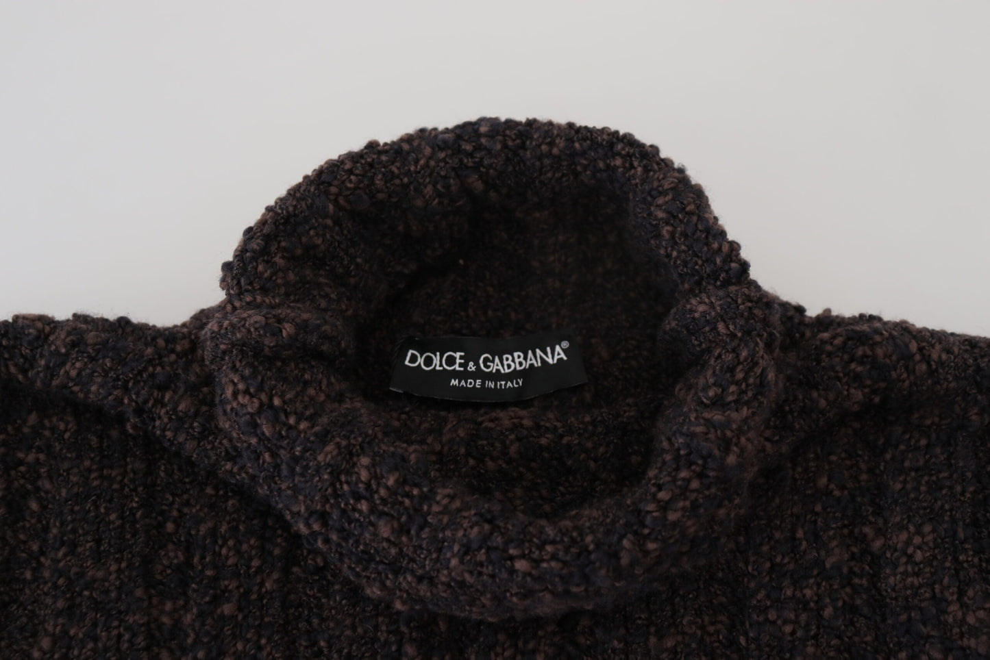 Suéter Dolce & Gabbana de cuello alto de punto de lana marrón
