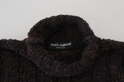 Suéter Dolce & Gabbana de cuello alto de punto de lana marrón