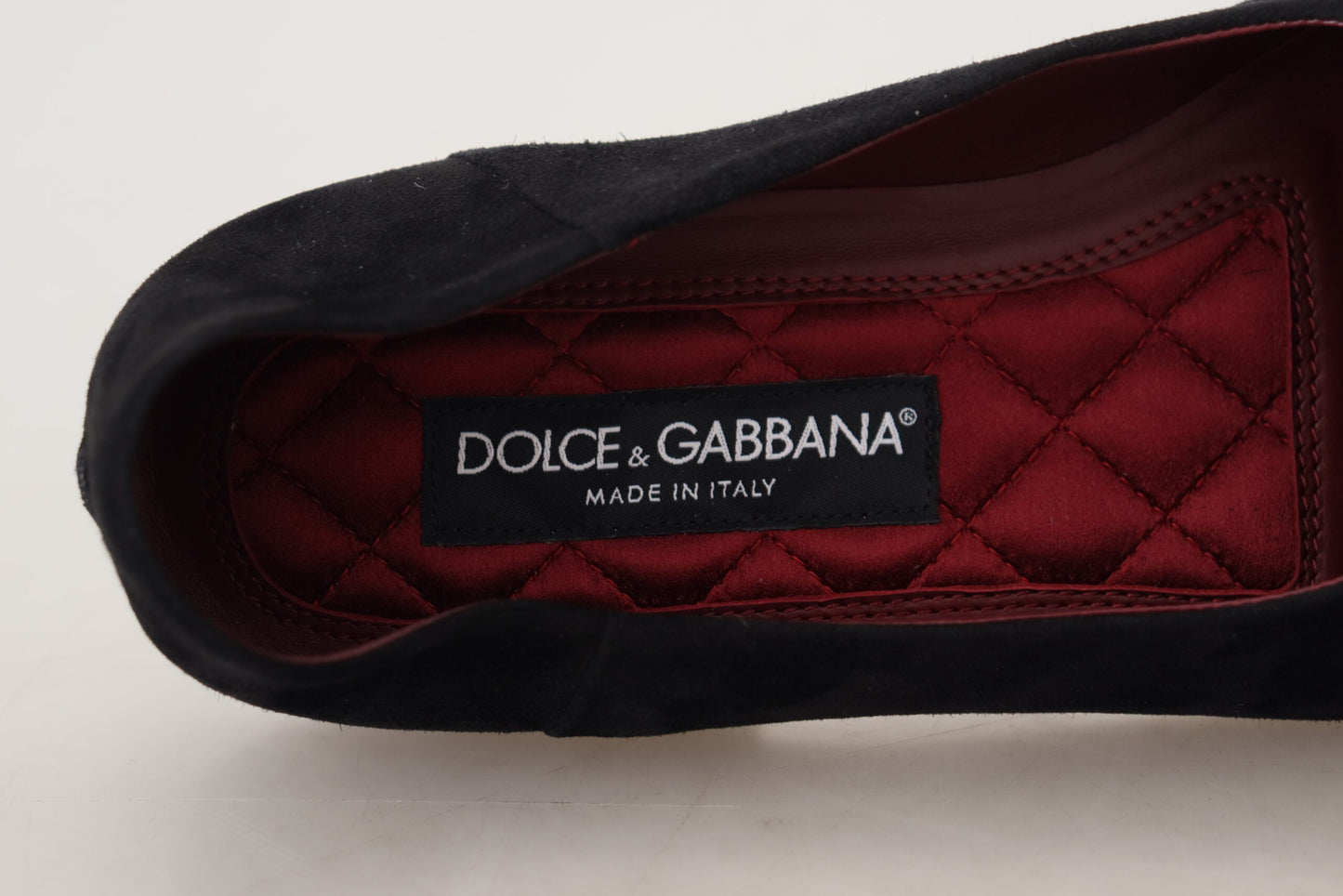 Zapatos mocasines sin cordones Dolce & Gabbana de ante negro con cruz dorada