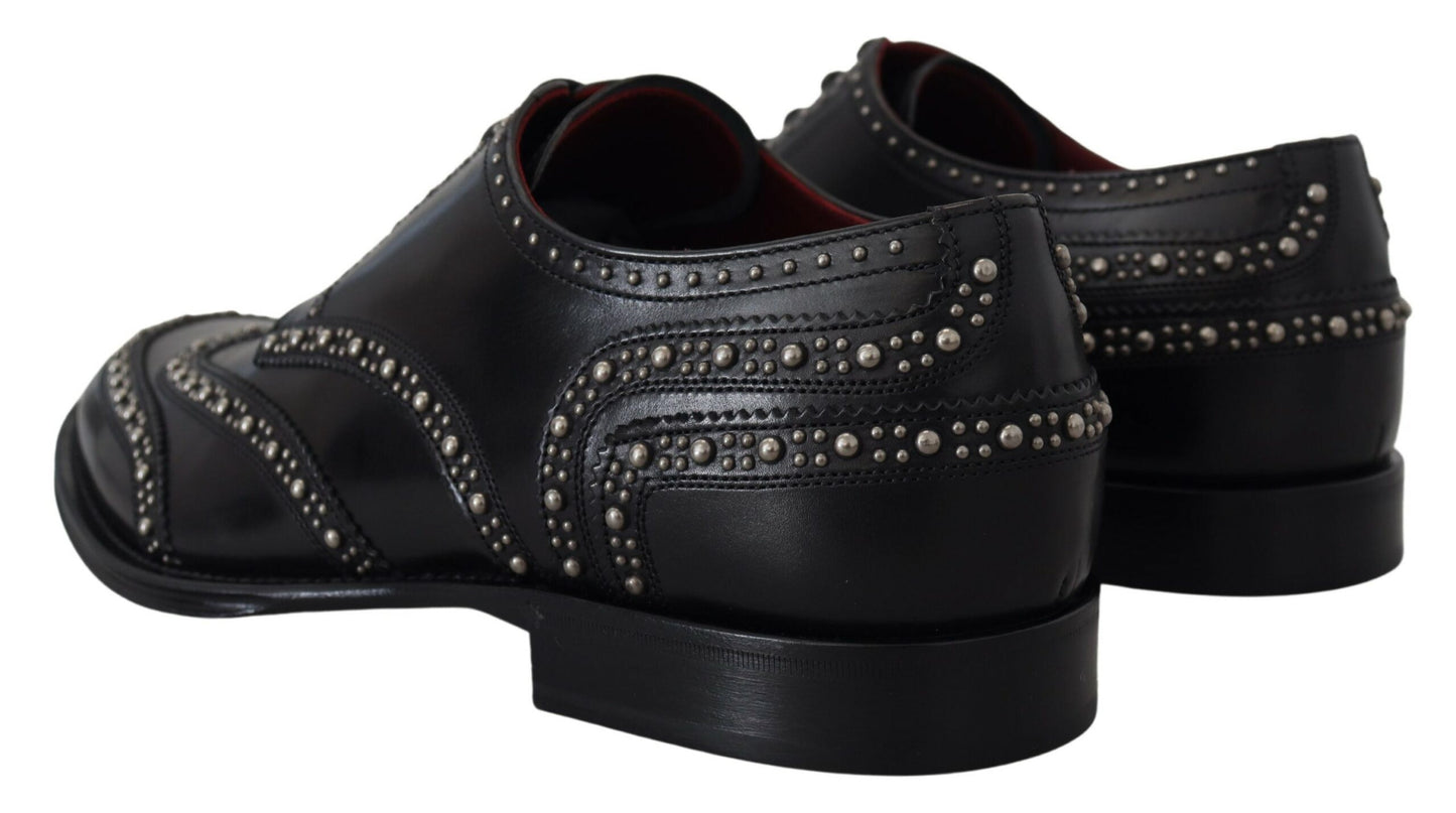 Zapatos Derby Dolce & Gabbana de piel negra con tachuelas