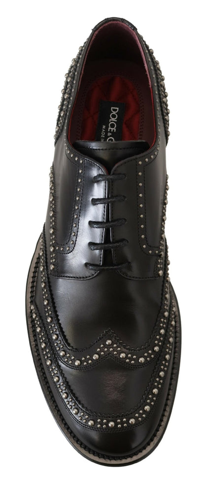 Zapatos Derby Dolce & Gabbana de piel negra con tachuelas