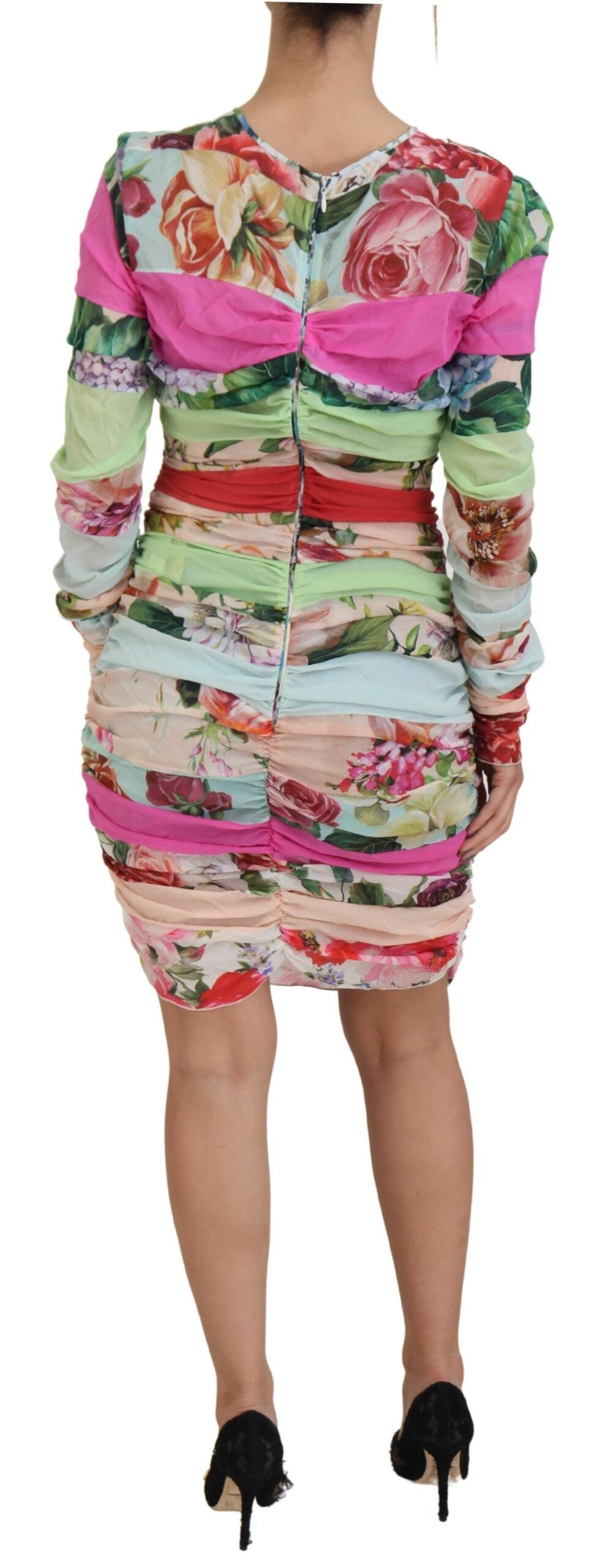 Vestido de tubo ceñido Dolce & Gabbana de seda multicolor con estampado floral