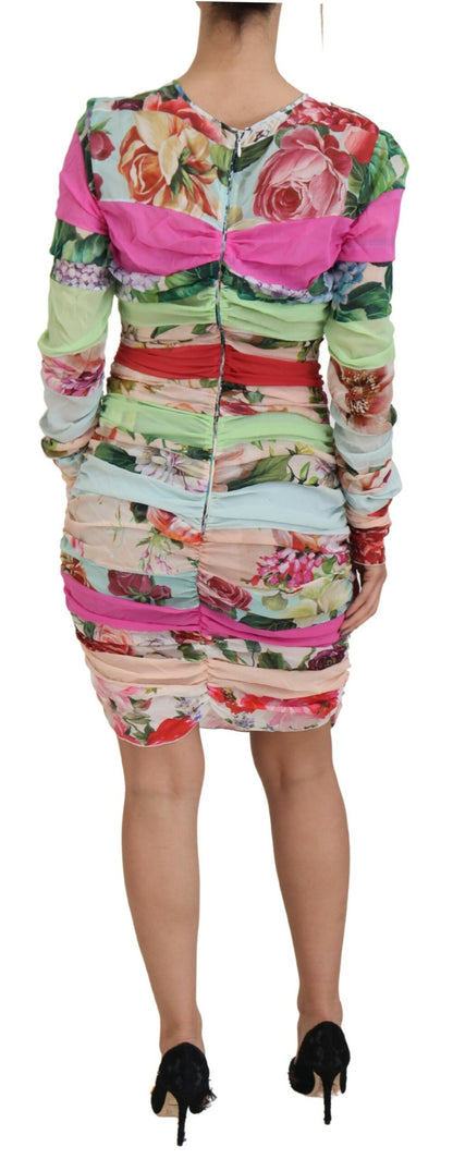 Vestido de tubo ceñido Dolce & Gabbana de seda multicolor con estampado floral