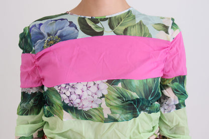 Vestido de tubo ceñido Dolce & Gabbana de seda multicolor con estampado floral