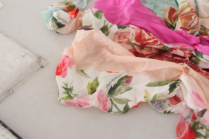 Vestido de tubo ceñido Dolce & Gabbana de seda multicolor con estampado floral