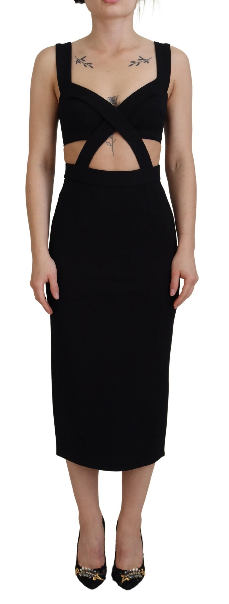 Vestido Midi Ceñido Dolce & Gabbana Negro de Viscosa