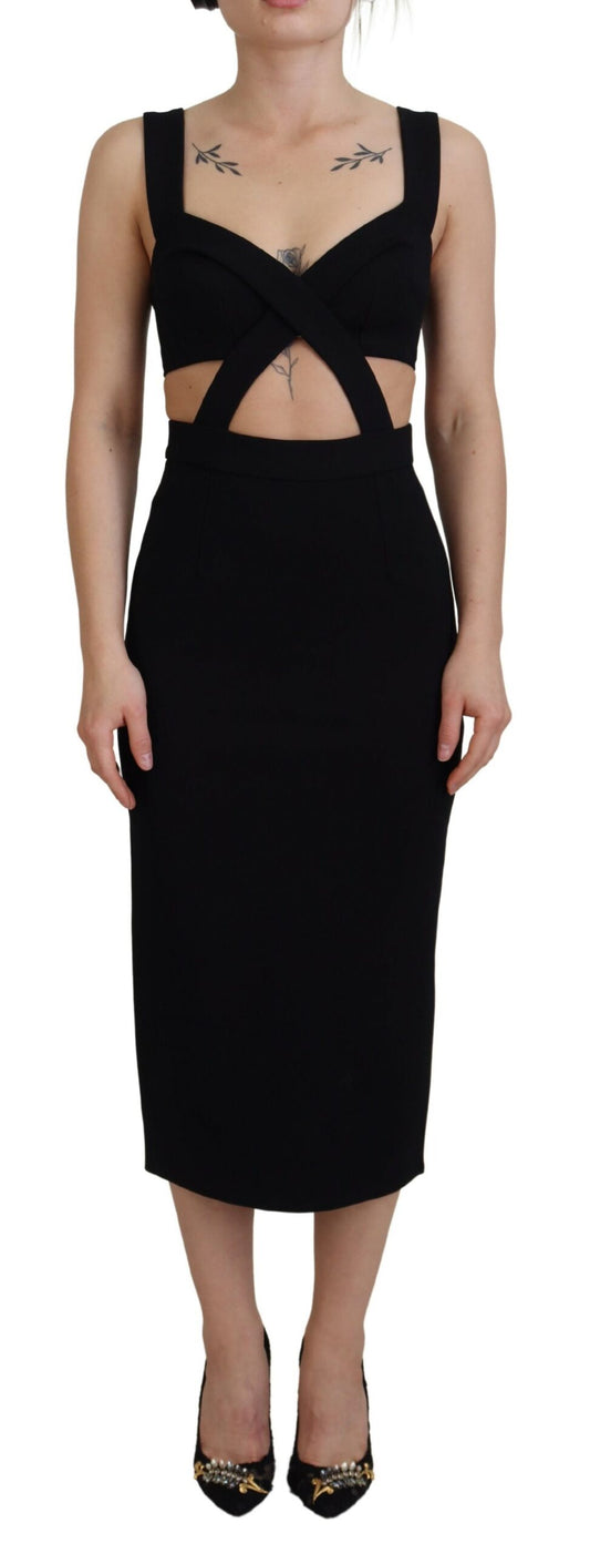 Vestido Midi Ceñido Dolce & Gabbana Negro de Viscosa