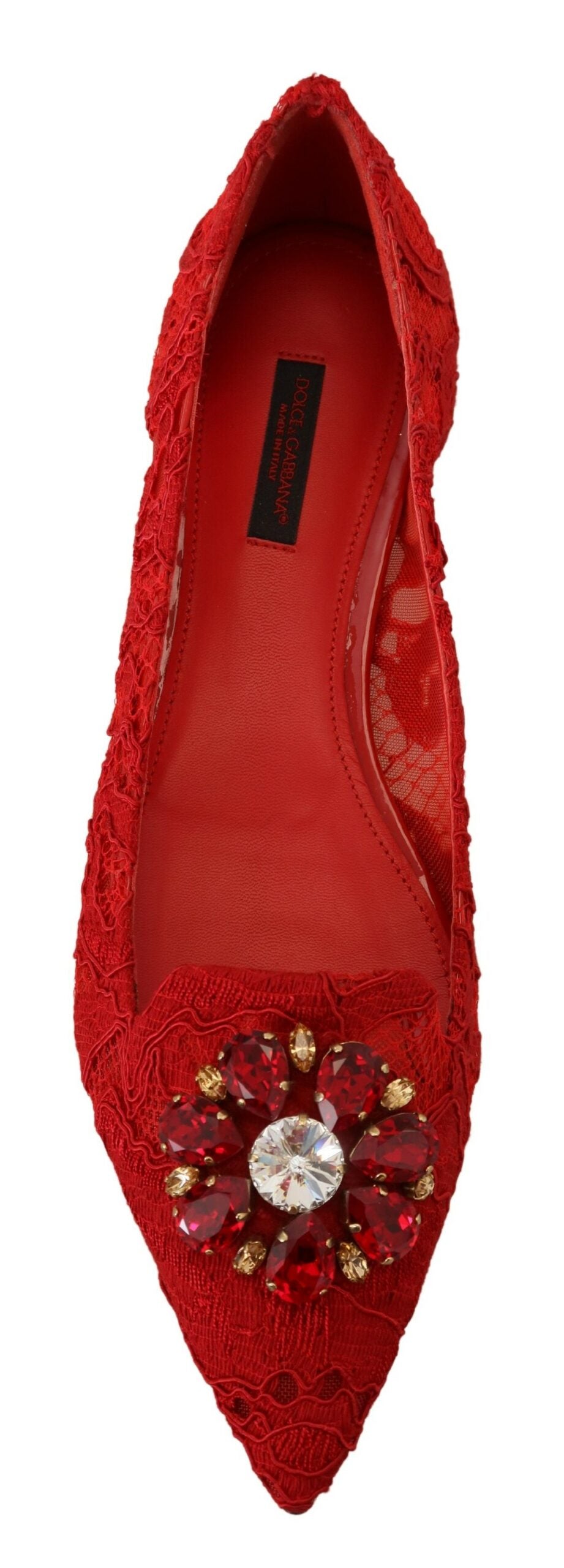 Zapatos planos mocasines Dolce & Gabbana de cristal rojo Taormina