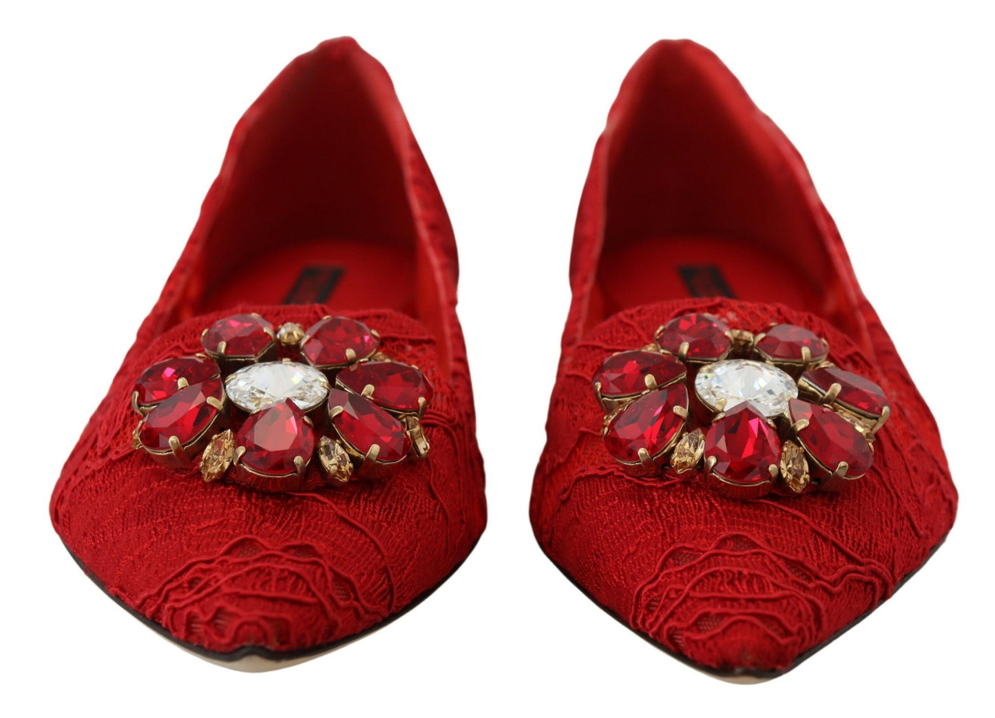 Zapatos planos mocasines Dolce & Gabbana de cristal rojo Taormina