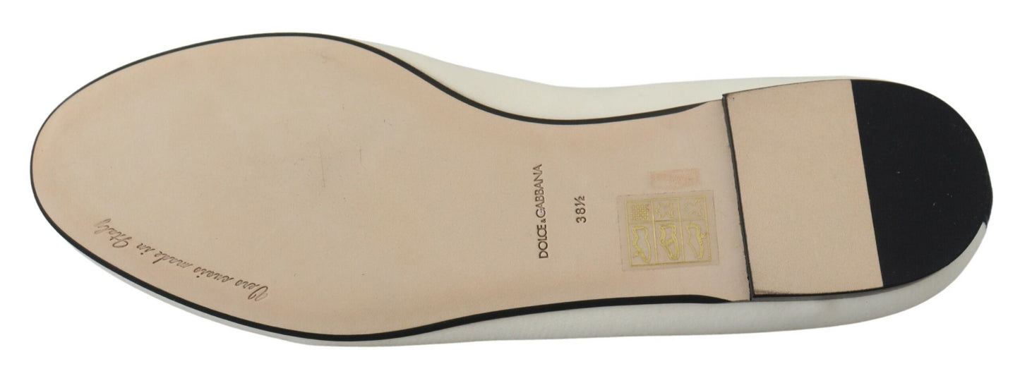 Dolce & Gabbana Zapatos Planos Mocasines de Terciopelo Blanco