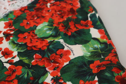 Top tipo chaleco de lana y encaje floral blanco de Dolce & Gabbana