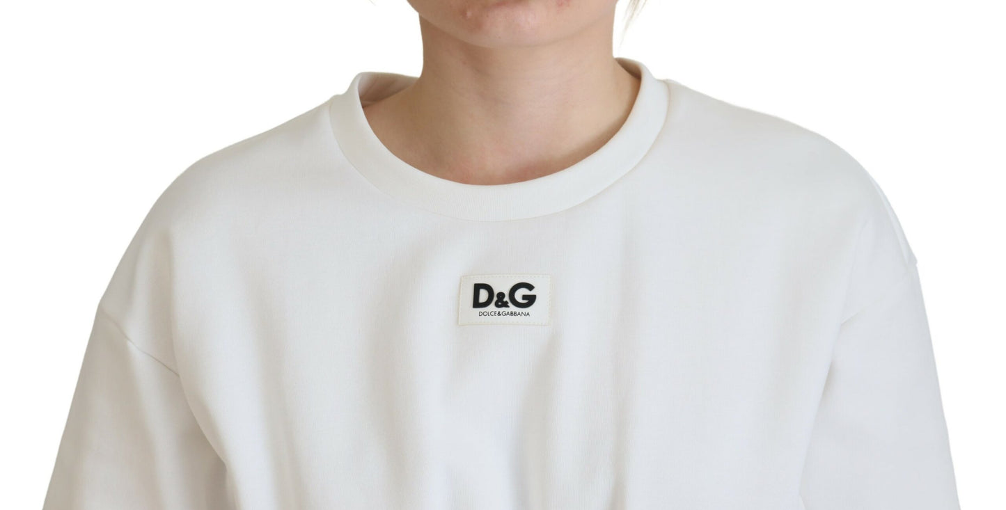 Top camiseta corsé de algodón elástico blanco Dolce & Gabbana