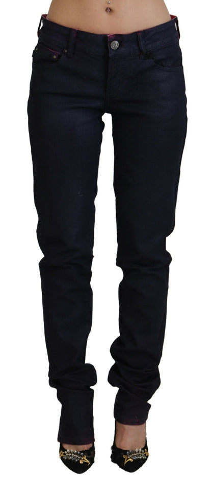 Just Cavalli Jeans Vaqueros de Mujer Ajustados de Talle Bajo de Color Negro