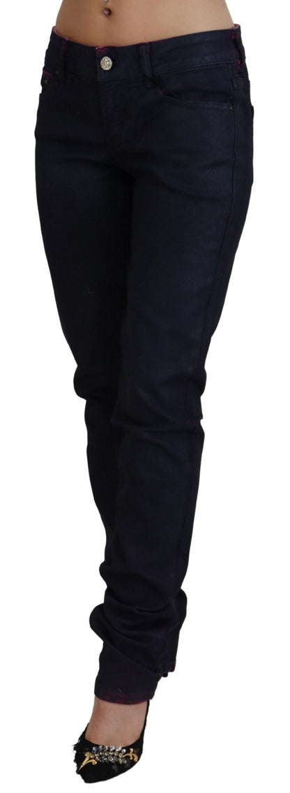 Just Cavalli Jeans Vaqueros de Mujer Ajustados de Talle Bajo de Color Negro