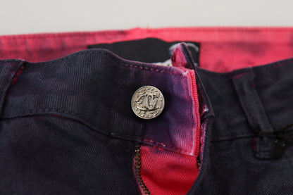 Just Cavalli Jeans Vaqueros de Mujer Ajustados de Talle Bajo de Color Negro