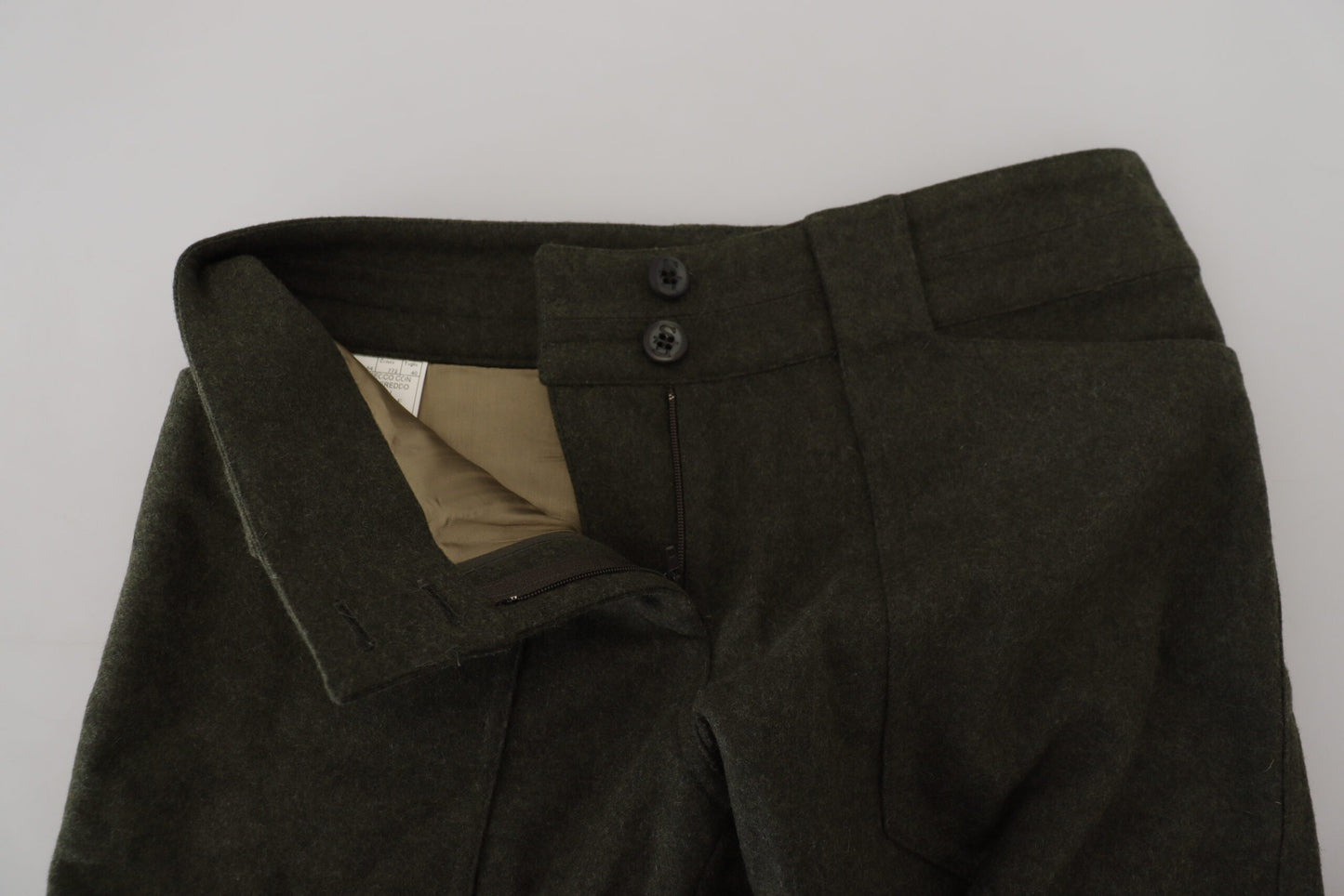 Pantalones cónicos Ermanno Scervino para mujer, de color verde y con cordones en la pernera