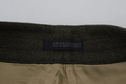 Pantalones cónicos Ermanno Scervino para mujer, de color verde y con cordones en la pernera