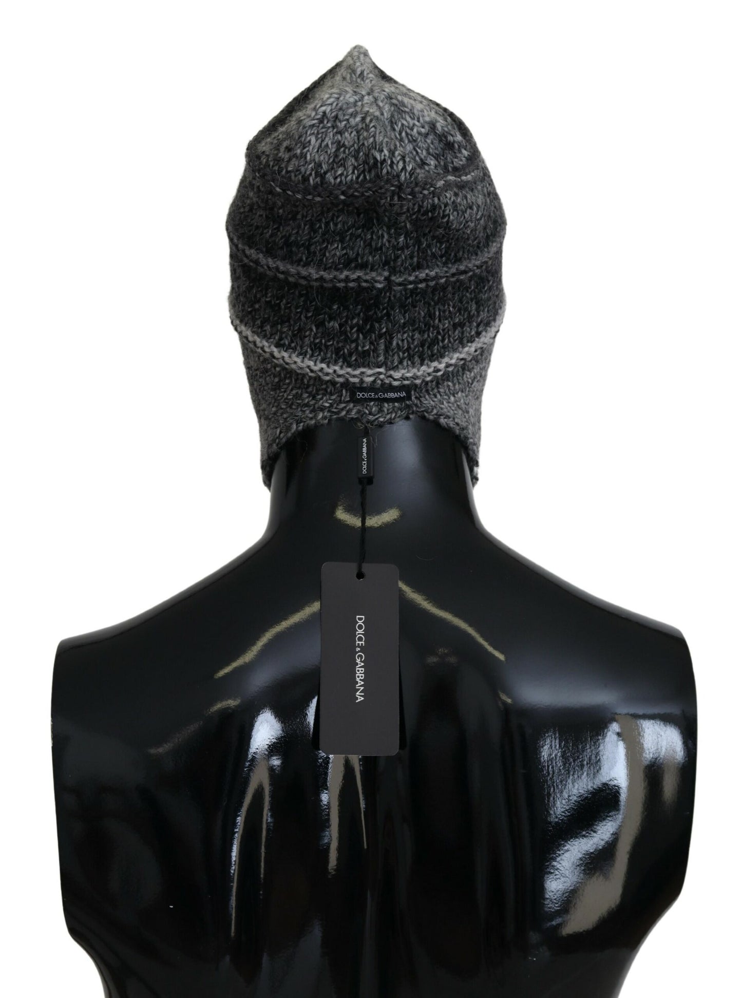 Gorro de punto Dolce & Gabbana gris cálido con forro polar y orejeras