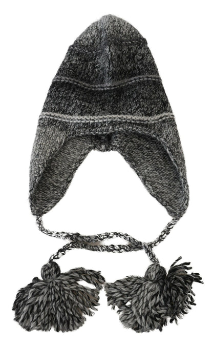 Gorro de punto Dolce & Gabbana gris cálido con forro polar y orejeras