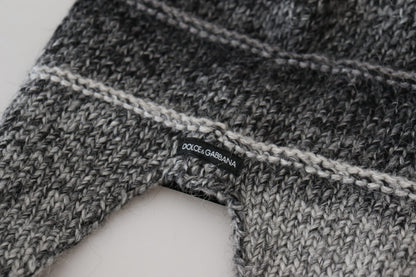 Gorro de punto Dolce & Gabbana gris cálido con forro polar y orejeras