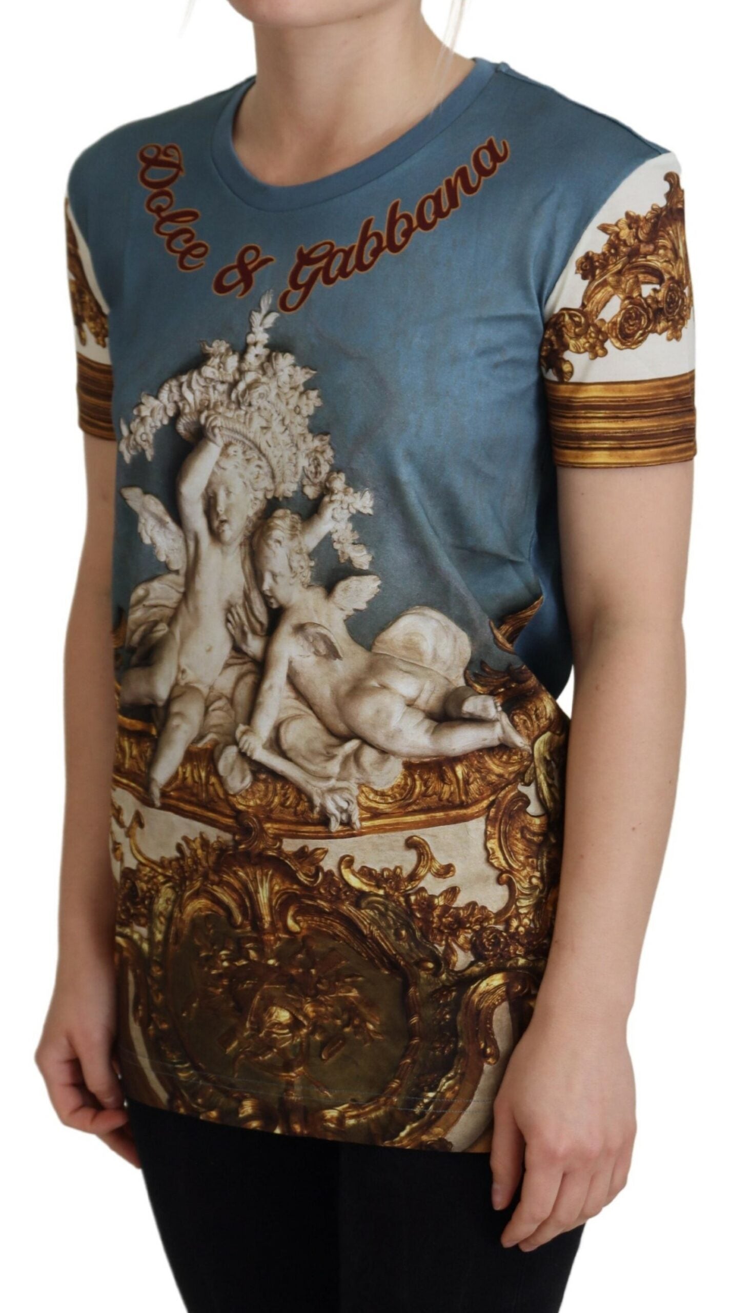 Camisa con Estampado de Ángel y Logotipo DG Multicolor Dolce & Gabbana