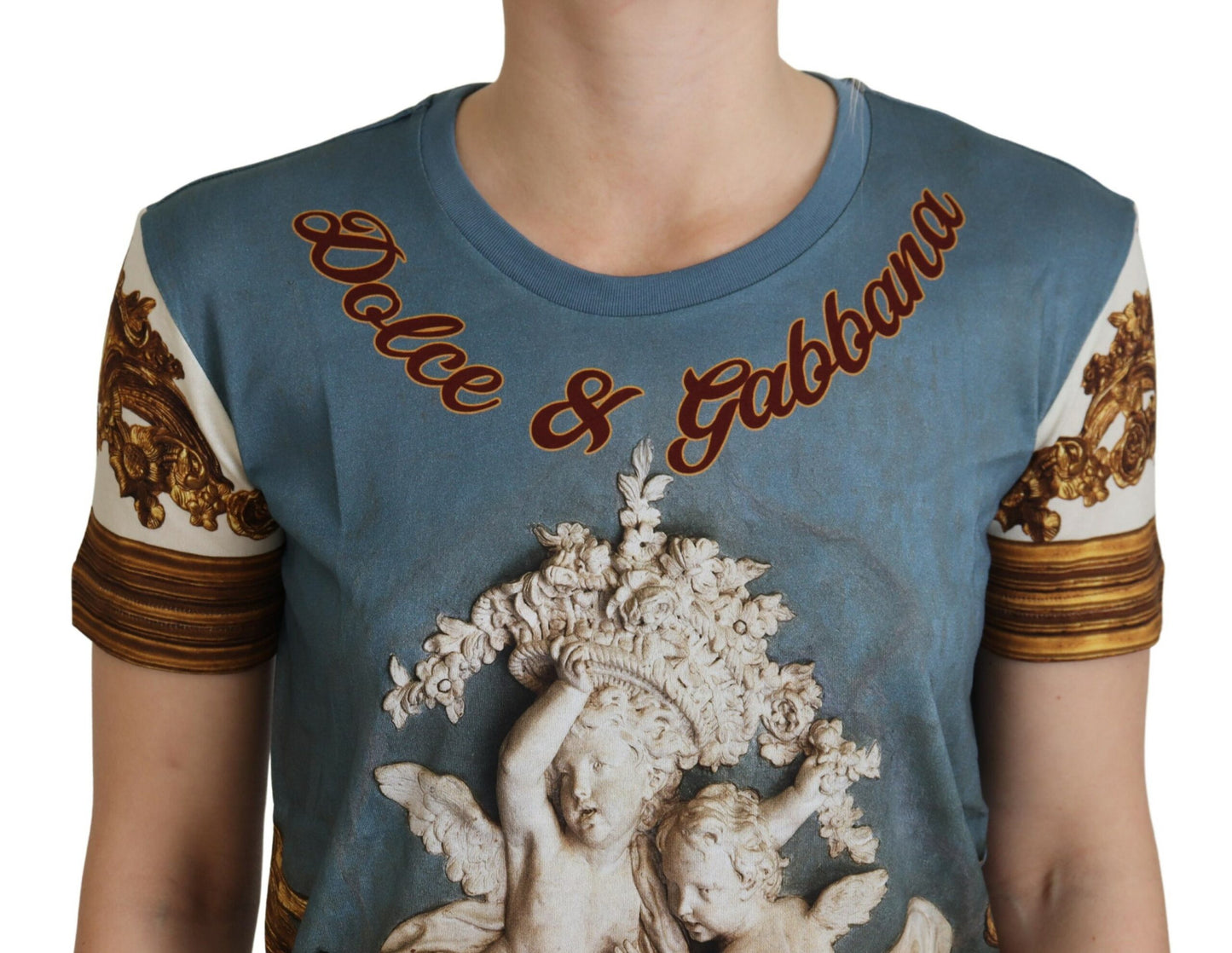 Camisa con Estampado de Ángel y Logotipo DG Multicolor Dolce & Gabbana