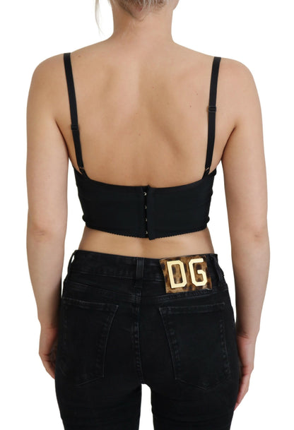 Top corsé bustier corto con estampado de leopardo rosa de Dolce & Gabbana