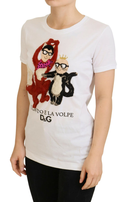 Dolce & Gabbana Camiseta Top Blanco Texturizado Manga Corta