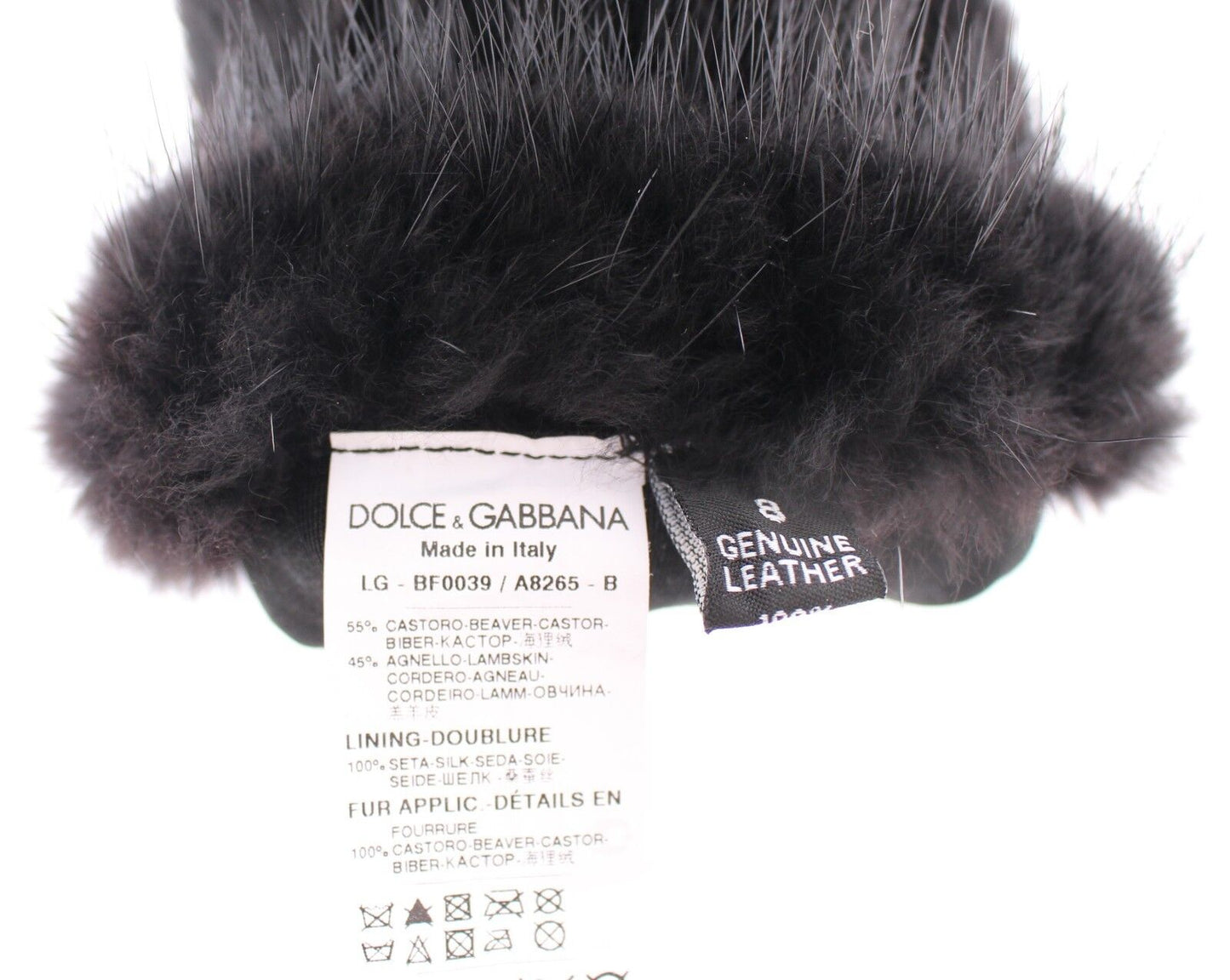 Guantes de codo Dolce & Gabbana de piel de cordero y piel de castor negros