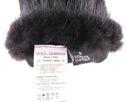 Guantes de codo Dolce & Gabbana de piel de cordero y piel de castor negros