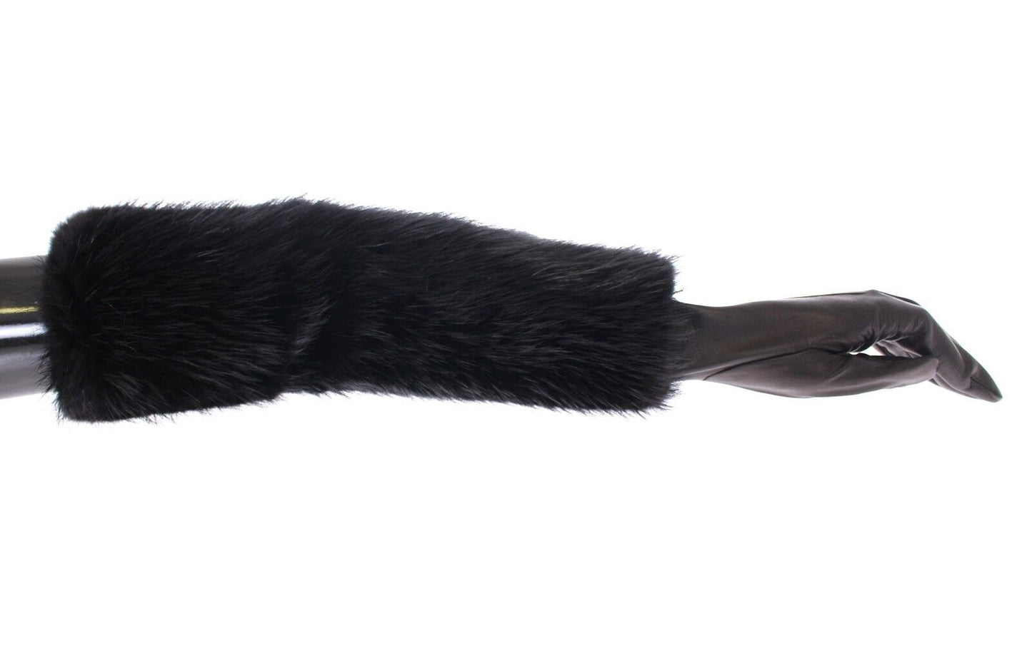 Guantes de codo Dolce & Gabbana de piel de cordero y piel de castor negros