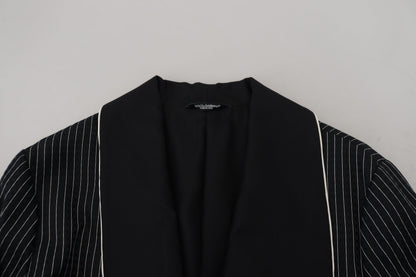Dolce & Gabbana Chaqueta de hombre con raya, parche DG y bata negra