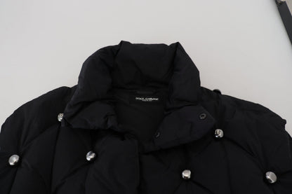 Chaqueta sin mangas negra Dolce & Gabbana con adorno metálico DG