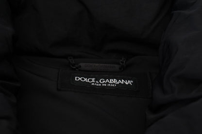Chaqueta sin mangas negra Dolce & Gabbana con adorno metálico DG