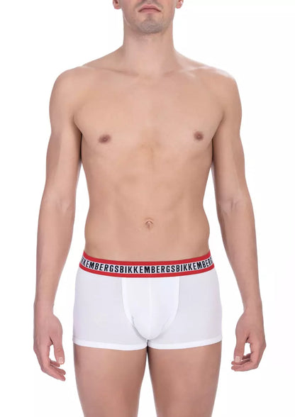 Bikkembergs Calzoncillos Bóxer de Algodón Blanco para Hombre, Paquete Doble