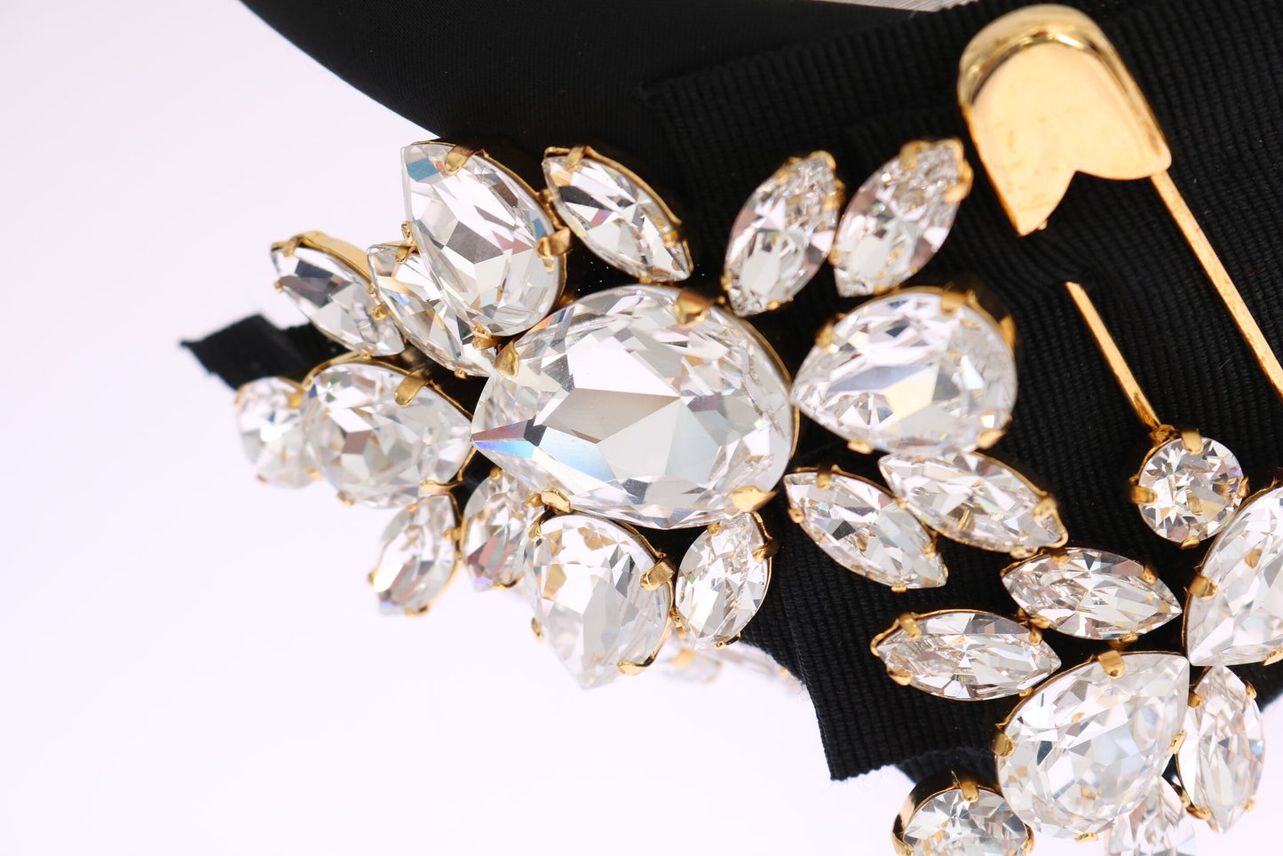 Dolce & Gabbana Diadema de peluquería blanco con cristales negros