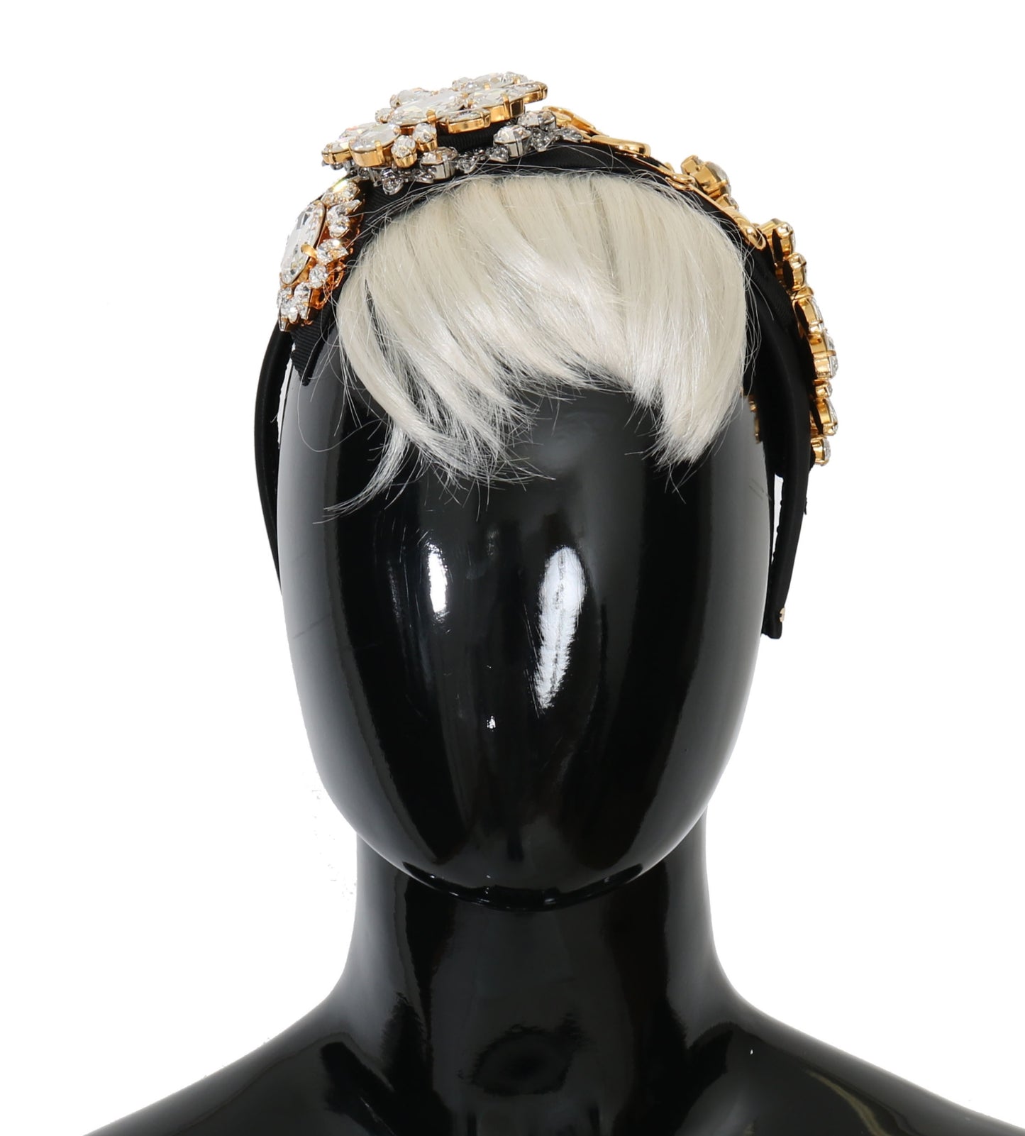Dolce & Gabbana Diadema de peluquería blanco con cristales negros
