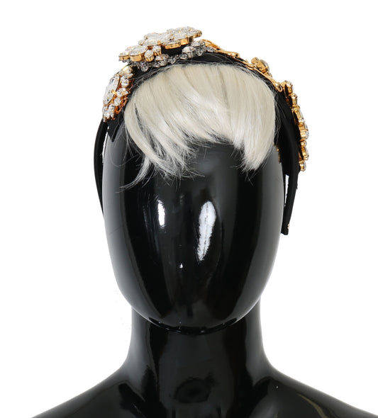 Dolce & Gabbana Diadema de peluquería blanco con cristales negros