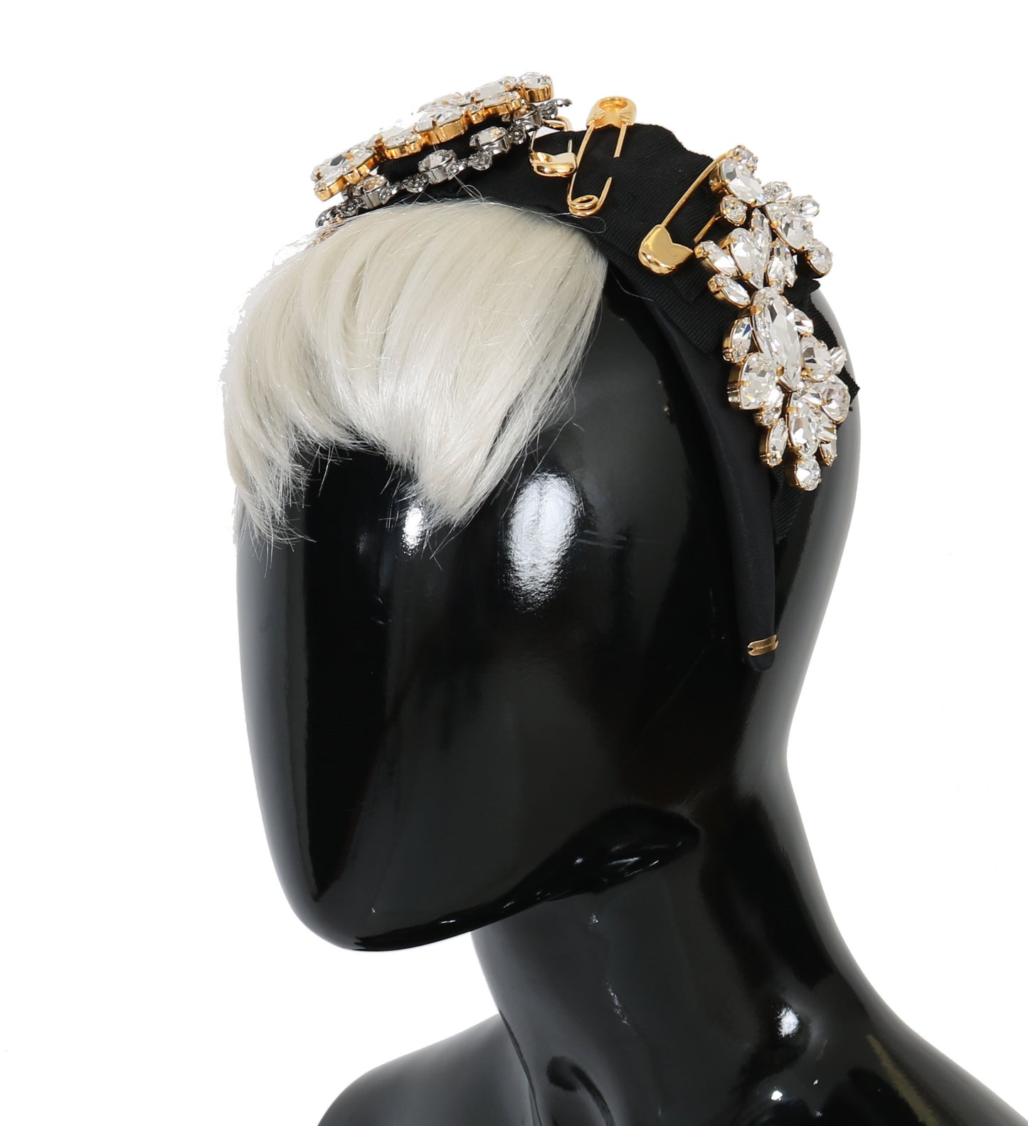 Dolce & Gabbana Diadema de peluquería blanco con cristales negros