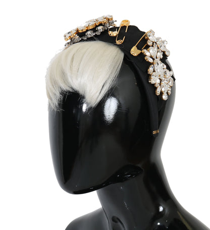 Dolce & Gabbana Diadema de peluquería blanco con cristales negros