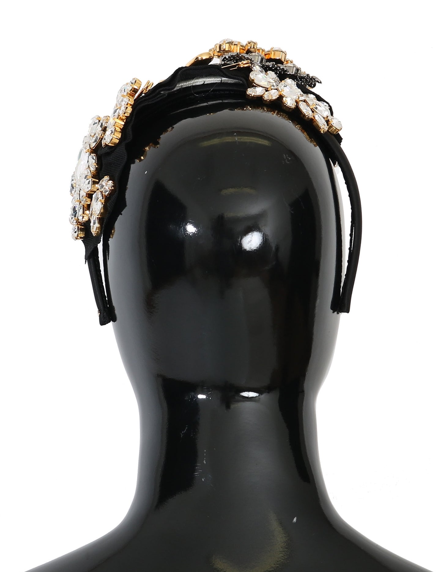 Dolce & Gabbana Diadema de peluquería blanco con cristales negros