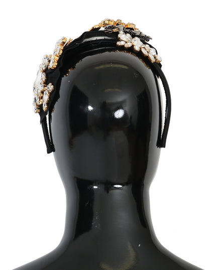 Dolce & Gabbana Diadema de peluquería blanco con cristales negros