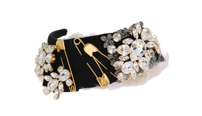Dolce & Gabbana Diadema de peluquería blanco con cristales negros