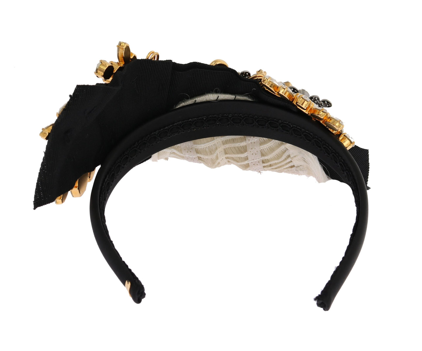Dolce & Gabbana Diadema de peluquería blanco con cristales negros