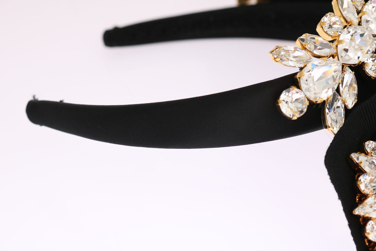 Dolce & Gabbana Diadema de peluquería blanco con cristales negros
