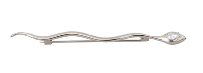 Dolce & Gabbana Broche Pin Serpiente de Latón Plateado con Cristales para Hombre