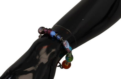 Pulsera de cadena plateada de latón con abalorios y broche de langosta multicolor de Dolce & Gabbana