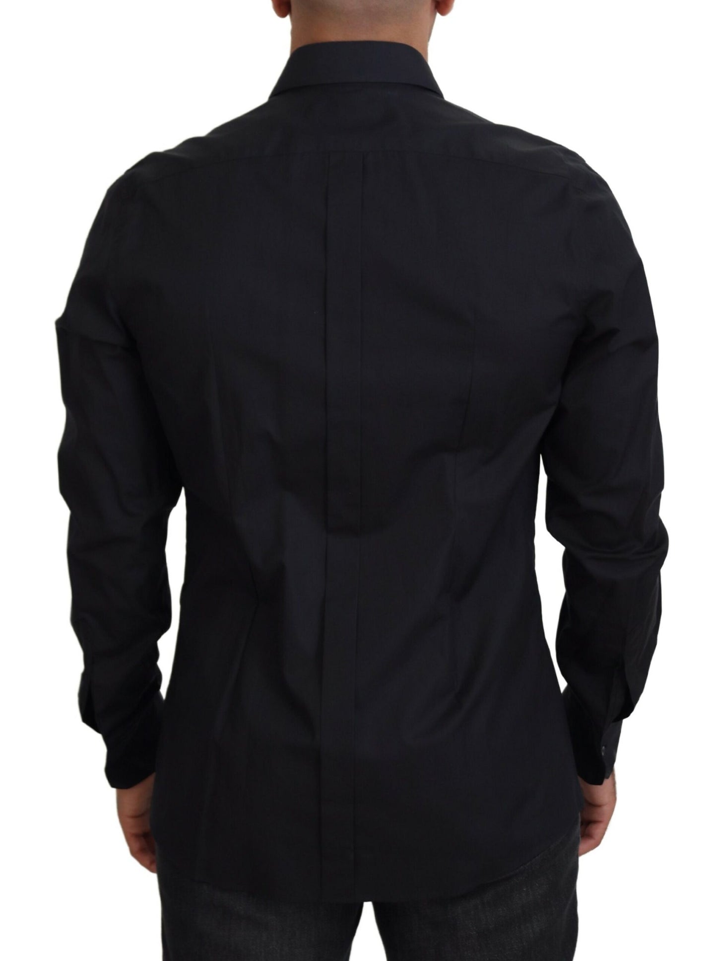 Camisa de algodón ajustada con rosas negras de Dolce & Gabbana